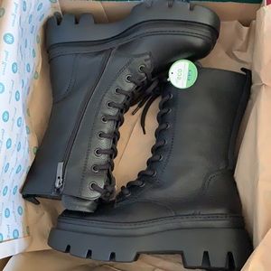 Leather boots.  Lace Up Lug Sole Combat Boots. Brand new in Box. US sizes